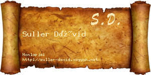 Suller Dávid névjegykártya