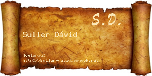 Suller Dávid névjegykártya